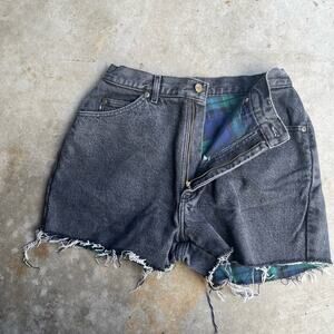 vintage 90s Womens 28" LL‎ BEAN blanket lined lee cutoff short shorts black